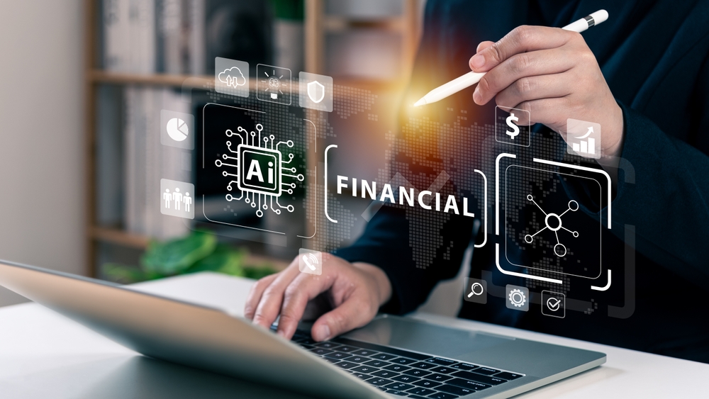 a finance expert using a laptop