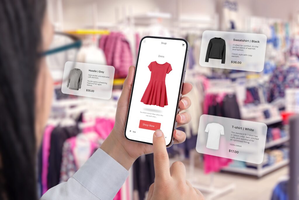 a lady doing online shopping