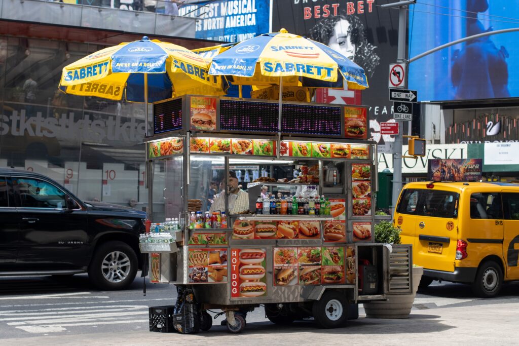 a food card beside the street