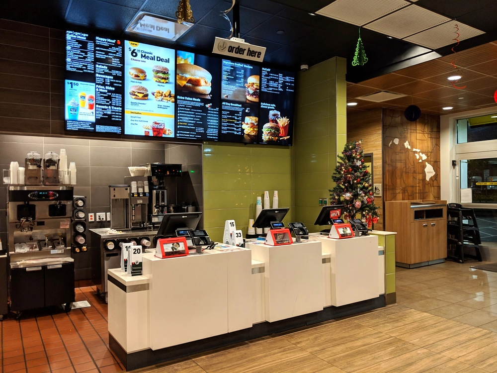 a fast food restaurant menu