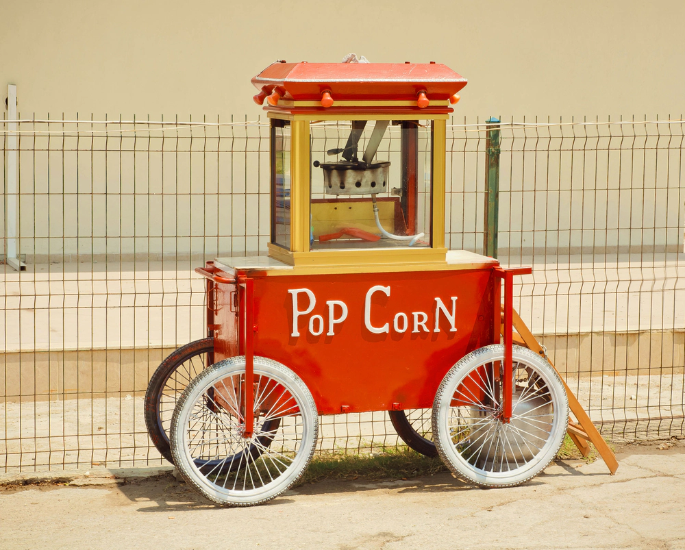 mini popcorn cart