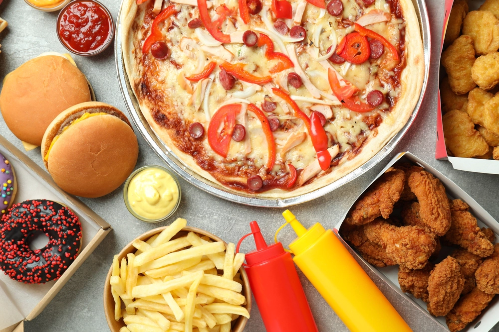 different fastfood menu items