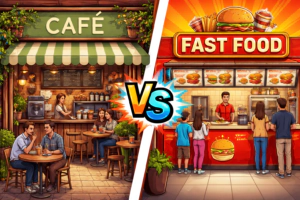 cafe vs fast food