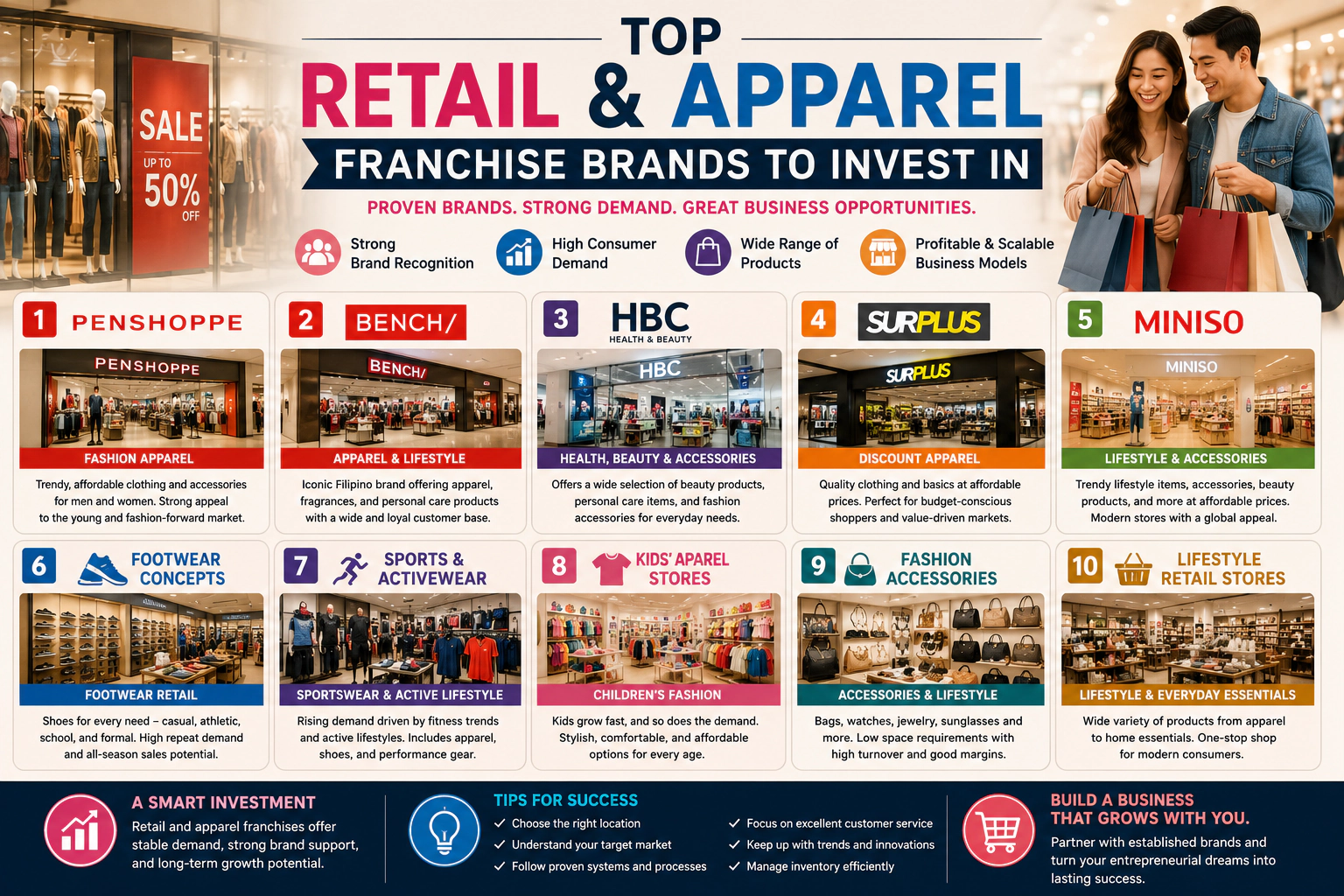 retail and apparel franchises